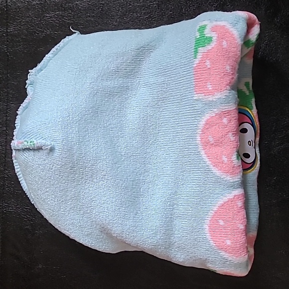 Cute Anime Chibi Bunny & Strawberry Pom Pom Knit Winter Hat - Picture 9 of 12